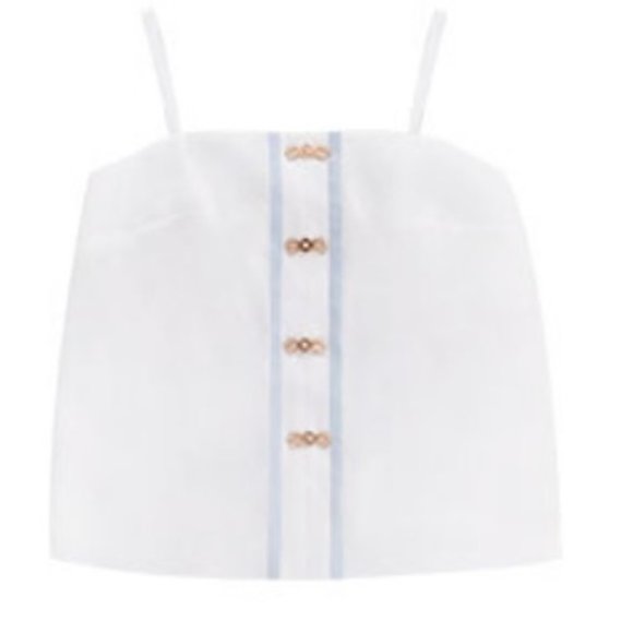 White hanfu faux button down camisole - Picture 1 of 6